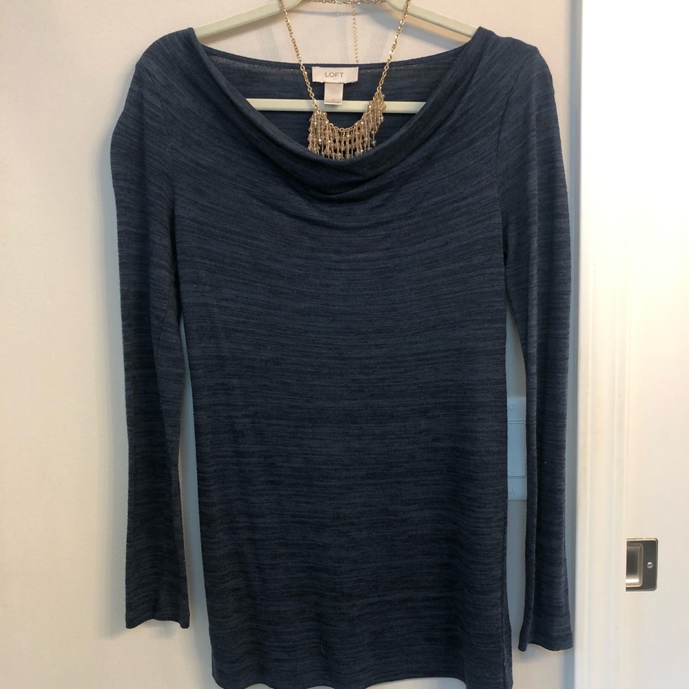 Loft Navy Long Sleeve Shirt